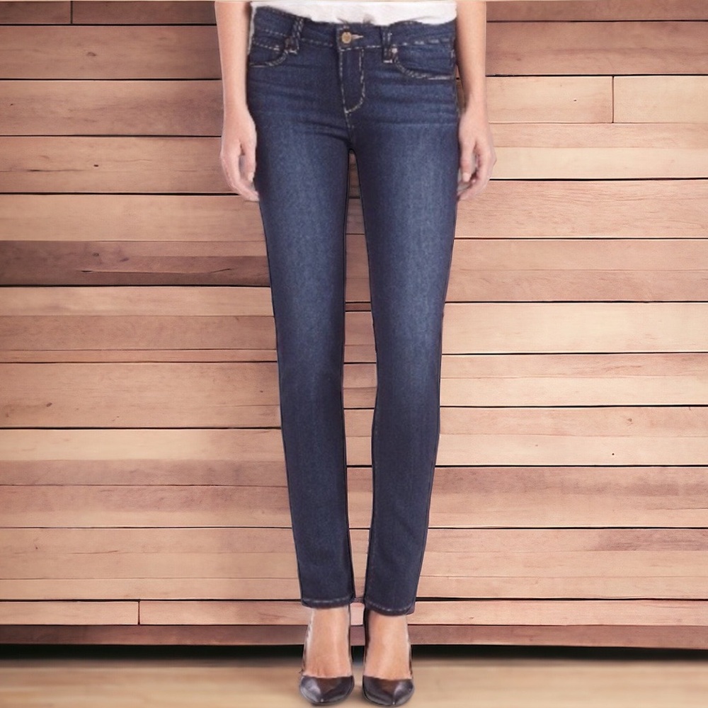 Paige blue dark Skyline ankle peg stretch jeans 27
